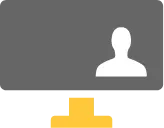 Computer monitor with a person on it